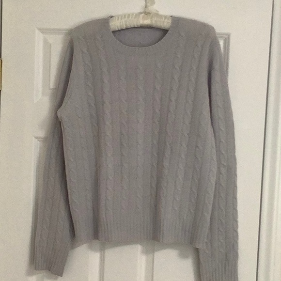 Charlie Cable Cashmere Sweater in French Blue main image 1